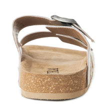 Load image into Gallery viewer, Myra Restful Hairon Leather Slides for Women – Adjustable Straps, Cork Footbed &amp; Stylish Dual Buckle