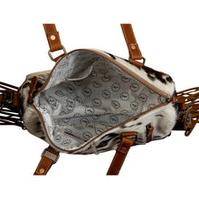 Load image into Gallery viewer, Myra Laredo Concealed Carry Bag - Hand-Stitched Hair-On Leather Satchel with Embossed Detailing and Western Fringe Design
