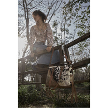 Load image into Gallery viewer, Myra Laredo Concealed Carry Bag - Hand-Stitched Hair-On Leather Satchel with Embossed Detailing and Western Fringe Design