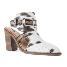Load image into Gallery viewer, Myra Beth Jane Hairon Leather Boots - Handtooled Ankle Strap Brunch Boots for Bold Cowgirl Vibes