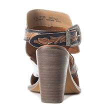 Load image into Gallery viewer, Myra Beth Jane Hairon Leather Boots - Handtooled Ankle Strap Brunch Boots for Bold Cowgirl Vibes