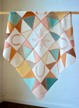 Load image into Gallery viewer, Horseshoe Vintage Ranching Patchwork Quilt Western Silk Wild Rag Scarf