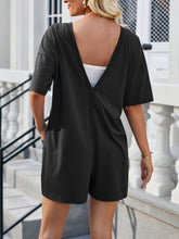 Load image into Gallery viewer, Backless Round Neck Half Sleeve Romper