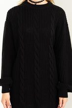 Load image into Gallery viewer, Cable-Knit Ribbed Mini Sweater Dress