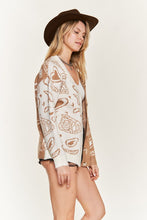 Load image into Gallery viewer, Heart paisley and Color block cardigan