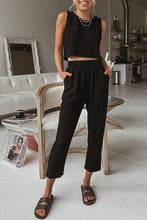 Load image into Gallery viewer, Round Neck Top and Pants Set