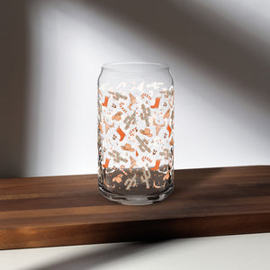 Christmas Chaos Can-shaped glass