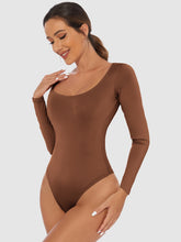 Load image into Gallery viewer, Full Size Scoop Neck Long Sleeve Bodysuit