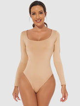 Load image into Gallery viewer, Full Size Scoop Neck Long Sleeve Bodysuit