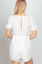 Load image into Gallery viewer, VERY J Lace Detail Puff Sleeve Romper with Pockets