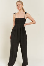 Load image into Gallery viewer, SMOCKED TIE STRAP JUMPSUIT