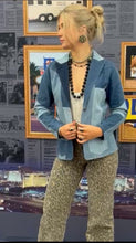 Load image into Gallery viewer, Denim Patchwork Blazer with Front Pockets