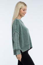 Load image into Gallery viewer, Washed Side Slit Oversized Cropped Sweater