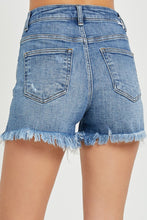 Load image into Gallery viewer, RISEN Full Size High Rise Raw Hem Denim Shorts