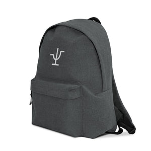 White Branded Embroidered Backpack