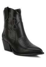 Load image into Gallery viewer, Aries Ankle Length Block Heel Cowboy Boots
