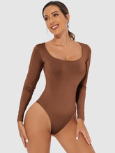 Load image into Gallery viewer, Full Size Scoop Neck Long Sleeve Bodysuit