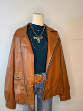 Load image into Gallery viewer, Faux Leather Moto Jacket - medium and large remain