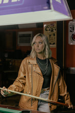 Load image into Gallery viewer, Faux Leather Moto Jacket - medium and large remain