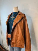 Load image into Gallery viewer, Faux Leather Moto Jacket - medium and large remain