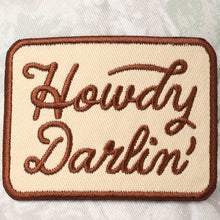 Load image into Gallery viewer, Howdy Darlin' Embroidery Patch Camo Trucker Hat