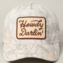 Load image into Gallery viewer, Howdy Darlin' Embroidery Patch Camo Trucker Hat