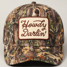 Load image into Gallery viewer, Howdy Darlin' Embroidery Patch Camo Trucker Hat