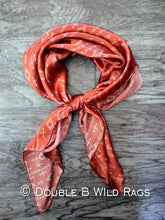 Load image into Gallery viewer, Wild Rag 100% SILK Rusty Orange Aztec Cowboy Western Neck Scarf Bandanna by Double B Wild Rags