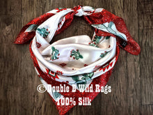 Load image into Gallery viewer, Wild Rag 100% Silk Cactus with Red Bandana Border Cowboy Western Neck Scarf Bandanna by Double B Wild Rags