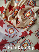 Load image into Gallery viewer, Wild Rag 100% Silk Aztec Ivory and Burgundy Cowboy Western Neck Scarf Bandanna by Double B Wild Rags