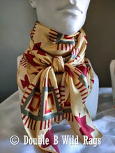 Load image into Gallery viewer, Wild Rag 100% Silk Aztec Ivory and Burgundy Cowboy Western Neck Scarf Bandanna by Double B Wild Rags