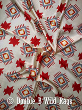 Load image into Gallery viewer, Wild Rag 100% Silk Aztec Ivory and Burgundy Cowboy Western Neck Scarf Bandanna by Double B Wild Rags
