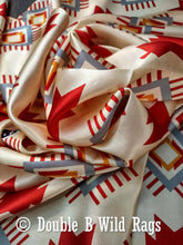 Load image into Gallery viewer, Wild Rag 100% Silk Aztec Ivory and Burgundy Cowboy Western Neck Scarf Bandanna by Double B Wild Rags