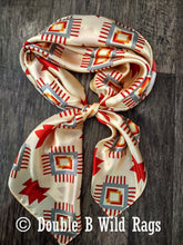 Load image into Gallery viewer, Wild Rag 100% Silk Aztec Ivory and Burgundy Cowboy Western Neck Scarf Bandanna by Double B Wild Rags
