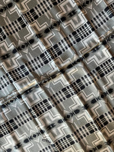 Load image into Gallery viewer, Silk Wild Rag Black and Silver Navajo Native Print by Double B Wild Rags