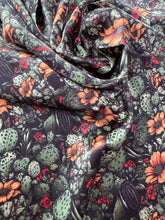 Load image into Gallery viewer, 100% Silk Wild Rag Black Cactus Orange Floral by Double B Wild Rags