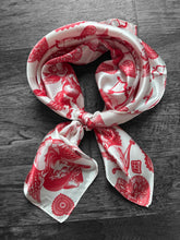 Load image into Gallery viewer, 100% Silk Wild Rag “Cowboys Best Friend” by Double B Wild Rags Cowdog sketch’s on beige Corgi Frenchie Golden Retriever Jack Russel