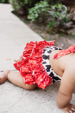 Load image into Gallery viewer, Cow paisley tie romper