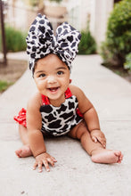 Load image into Gallery viewer, Cow paisley tie romper