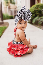 Load image into Gallery viewer, Cow paisley tie romper