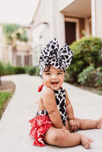 Load image into Gallery viewer, Cow paisley tie romper