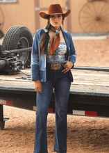 Load image into Gallery viewer, Denim Patchwork Blazer with Front Pockets