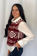Load image into Gallery viewer, Southwestern Button-Up Wool Vest - large remains