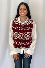 Load image into Gallery viewer, Southwestern Button-Up Wool Vest - large remains