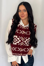 Load image into Gallery viewer, Southwestern Button-Up Wool Vest - large remains
