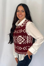 Load image into Gallery viewer, Southwestern Button-Up Wool Vest - large remains