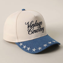 Load image into Gallery viewer, VINTAGE COWBOY Embroidered Star Brim Trucker Hat