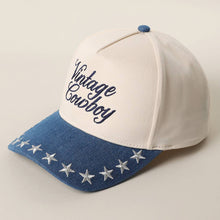 Load image into Gallery viewer, VINTAGE COWBOY Embroidered Star Brim Trucker Hat