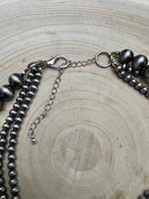 Load image into Gallery viewer, Western Faux Sterling Pearl Necklace Set - Layered 3 strand set