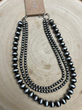 Load image into Gallery viewer, Western Faux Sterling Pearl Necklace Set - Layered 3 strand set